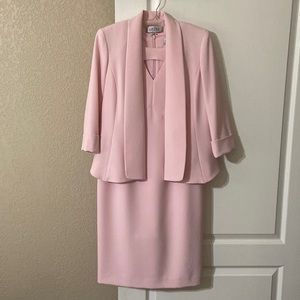 Kasper Suite Sleeveless Baby Pink Dress and Blazer Size 6